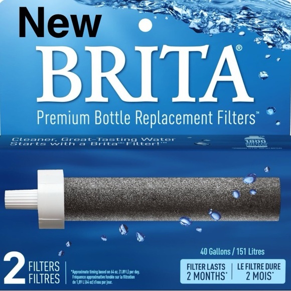 New Brita Water Bottle Replacement Filter, Two Filters, Filter Lasts 2 Months⭐️ - Picture 1 of 16